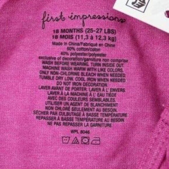 First Impressions Girl Hello-Print T-Shirt 18M - Picture 4 of 7